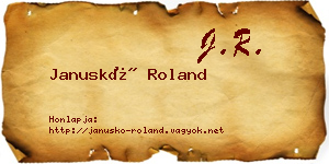 Januskó Roland névjegykártya